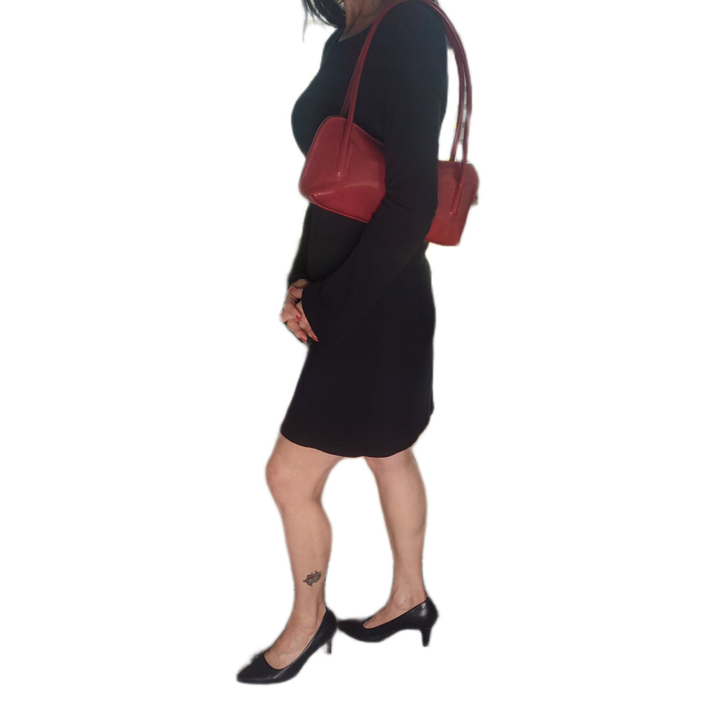 Charlie Leather Caterina Rich Red Double Handle Small Shoulder Bag -NWT - Picture 12 of 13